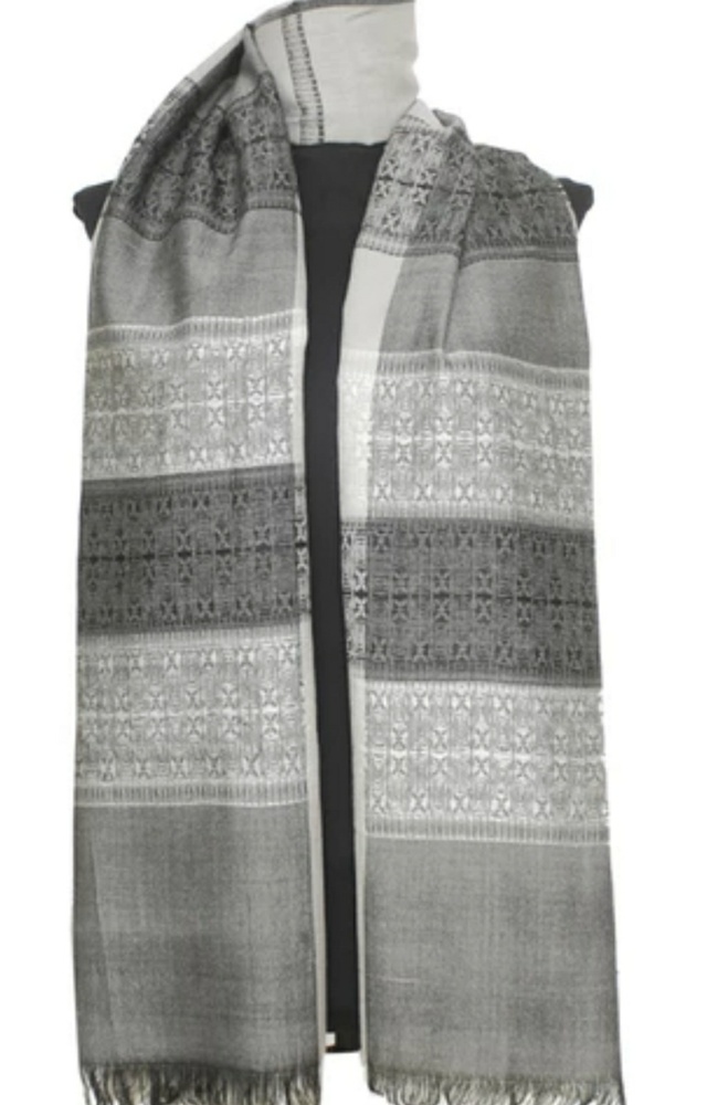 Gray Colorblock Pasmina Shawl Gray